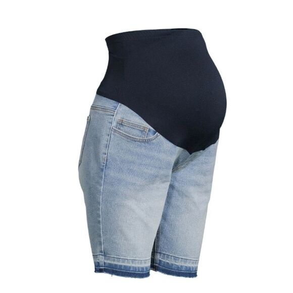 Women's Maternity Denim Bermuda Shorts & 2 Ultra Soft Tank Tops Size M - Picture 2 of 9